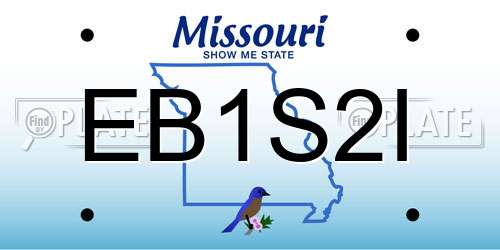 EB1S2I Missouri License Plate