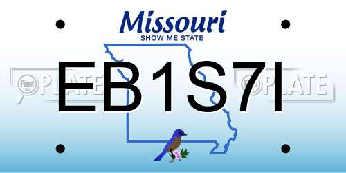 EB1S7I Missouri License Plate