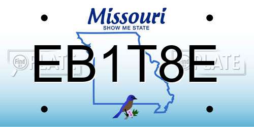 EB1T8E Missouri License Plate