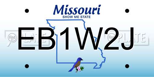 EB1W2J Missouri License Plate