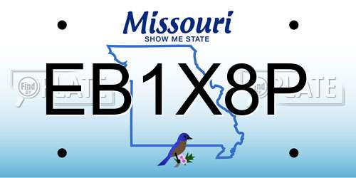 EB1X8P Missouri License Plate