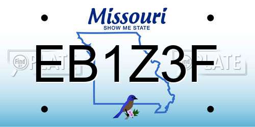 EB1Z3F Missouri License Plate