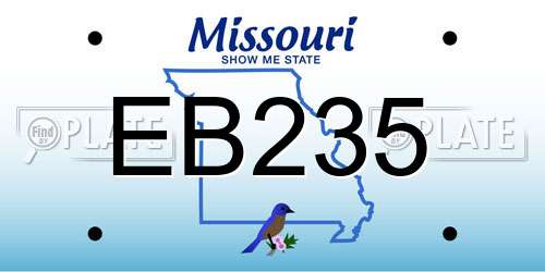 EB235 Missouri License Plate