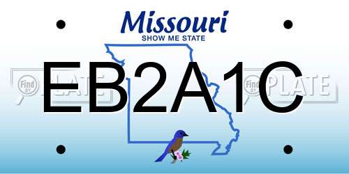 EB2A1C Missouri License Plate