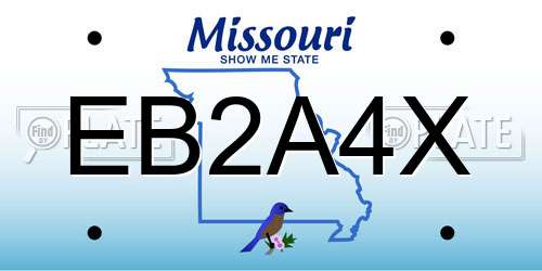 EB2A4X Missouri License Plate