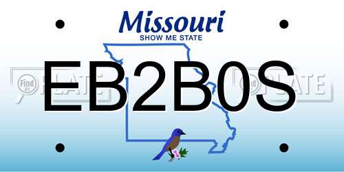 EB2B0S Missouri License Plate