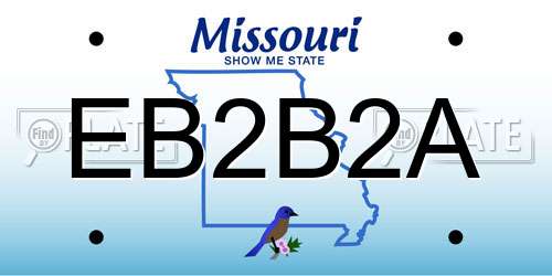 EB2B2A Missouri License Plate