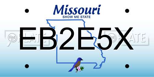 EB2E5X Missouri License Plate