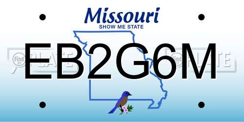 EB2G6M Missouri License Plate