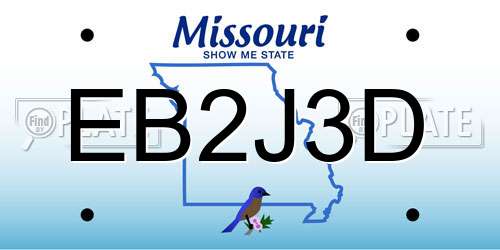 EB2J3D Missouri License Plate