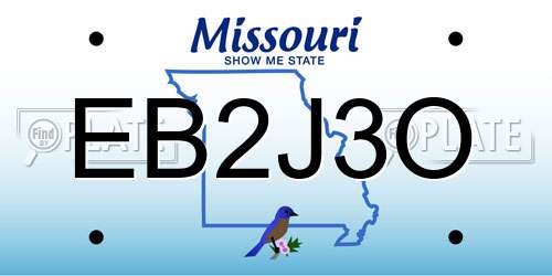 EB2J3O Missouri License Plate