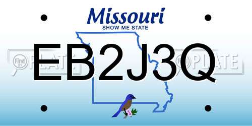 EB2J3Q Missouri License Plate