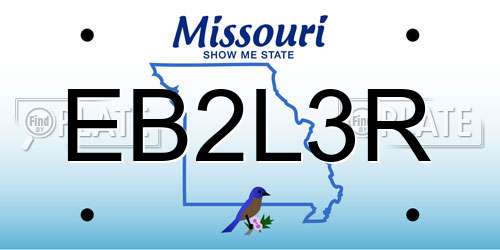 EB2L3R Missouri License Plate