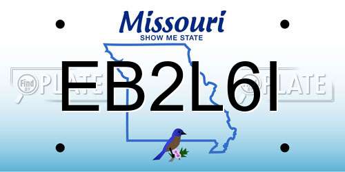EB2L6I Missouri License Plate
