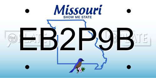 EB2P9B Missouri License Plate