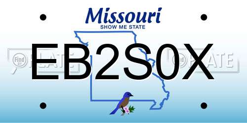 EB2S0X Missouri License Plate