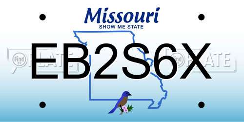 EB2S6X Missouri License Plate