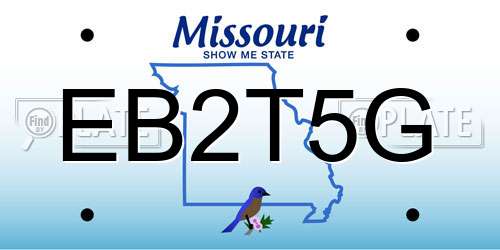 EB2T5G Missouri License Plate