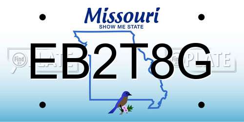 EB2T8G Missouri License Plate