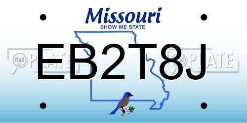EB2T8J Missouri License Plate