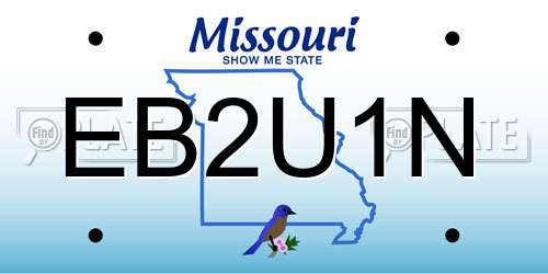 EB2U1N Missouri License Plate
