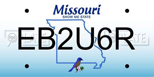 EB2U6R Missouri License Plate