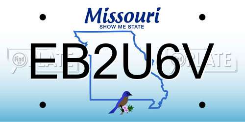 EB2U6V Missouri License Plate
