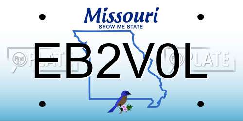EB2V0L Missouri License Plate