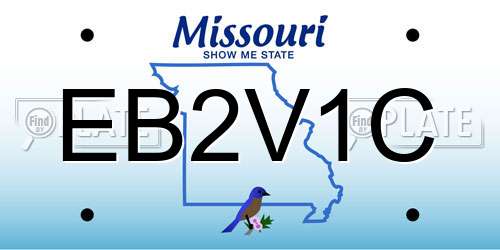 EB2V1C Missouri License Plate