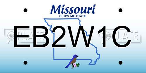 EB2W1C Missouri License Plate