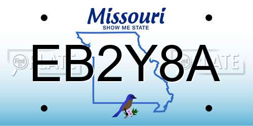 EB2Y8A Missouri License Plate