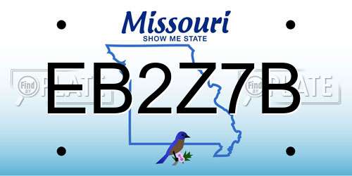 EB2Z7B Missouri License Plate