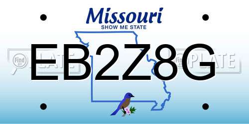 EB2Z8G Missouri License Plate