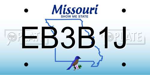 EB3B1J Missouri License Plate