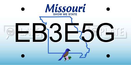 EB3E5G Missouri License Plate