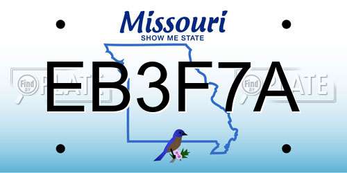 EB3F7A Missouri License Plate