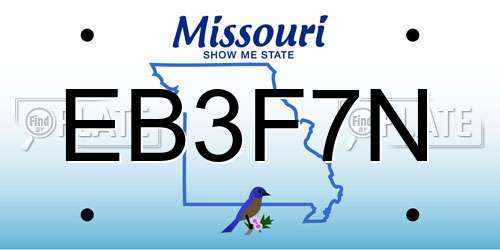 EB3F7N Missouri License Plate