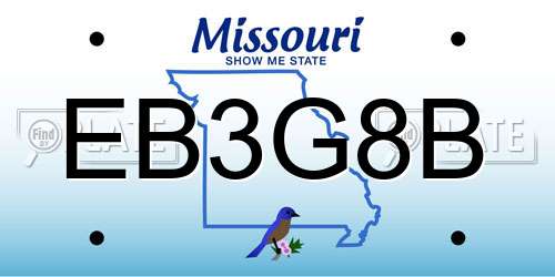 EB3G8B Missouri License Plate