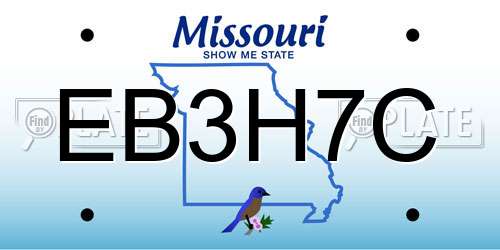 EB3H7C Missouri License Plate
