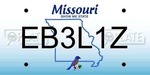 EB3L1Z Missouri License Plate