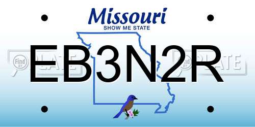 EB3N2R Missouri License Plate