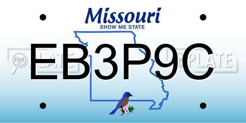 EB3P9C Missouri License Plate