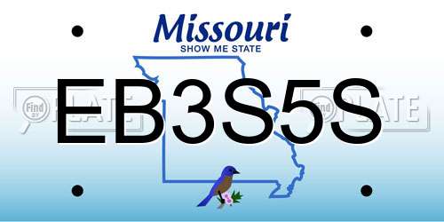 EB3S5S Missouri License Plate