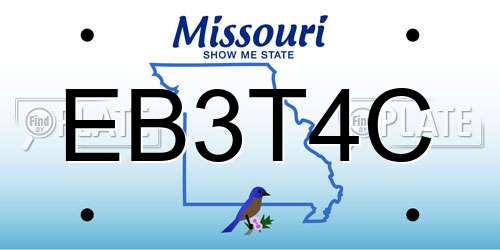 EB3T4C Missouri License Plate