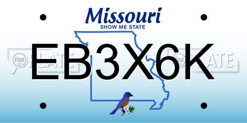 EB3X6K Missouri License Plate