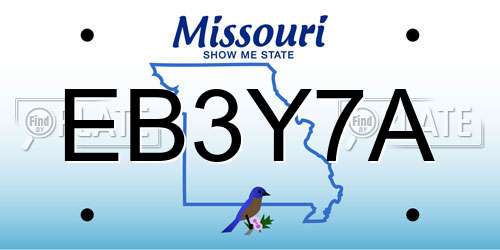 EB3Y7A Missouri License Plate