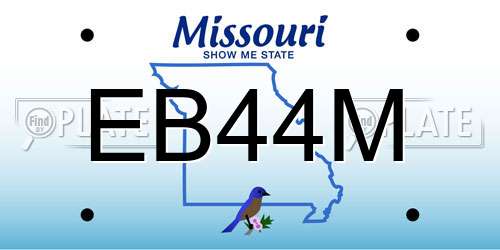 EB44M Missouri License Plate