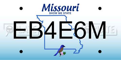 EB4E6M Missouri License Plate