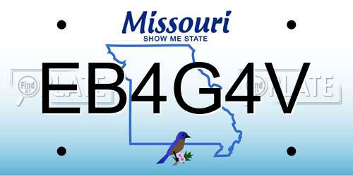 EB4G4V Missouri License Plate