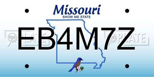EB4M7Z Missouri License Plate